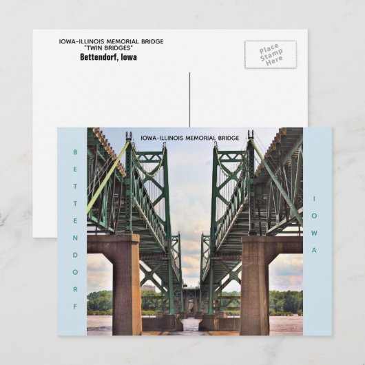 Activiteiten in de omgeving van Iowa-Illinois Memo Briefkaart (Voorkant / Achterkant)