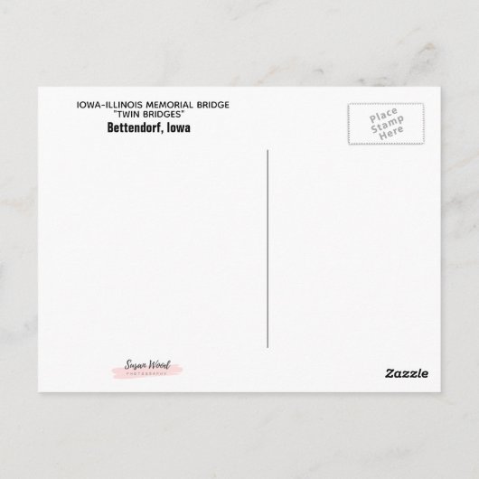 Activiteiten in de omgeving van Iowa-Illinois Memo Briefkaart (Achterkant)