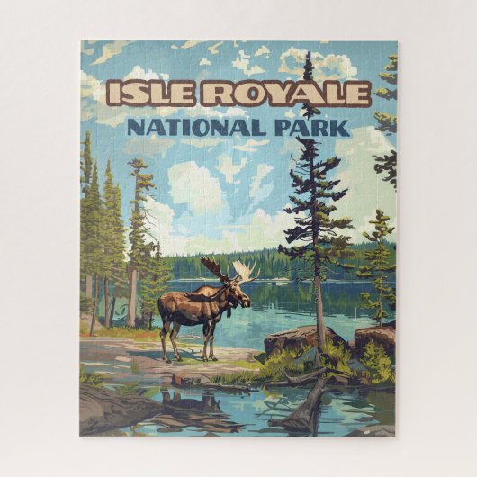 Activiteiten in de omgeving van Isle Royale Nation Legpuzzel (Verticaal)