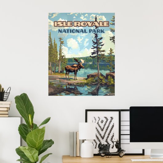 Activiteiten in de omgeving van Isle Royale Nation Poster (Thuiskantoor)