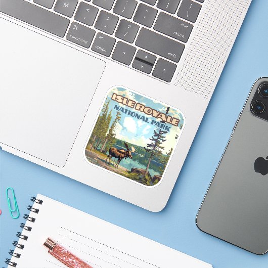 Activiteiten in de omgeving van Isle Royale Nation Sticker (Laptop met iPhone)