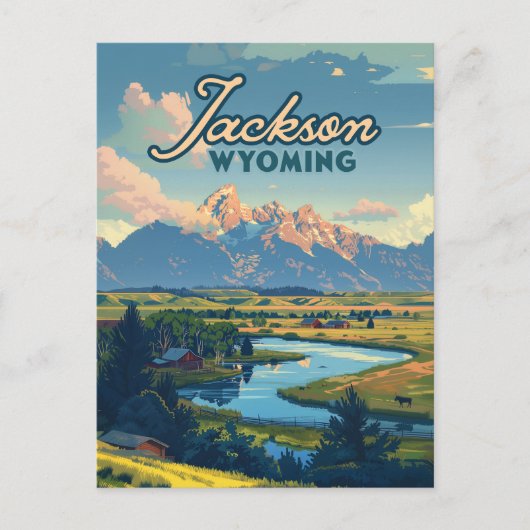 Activiteiten in de omgeving van Jackson Hole Wyomi Briefkaart (Voorkant)