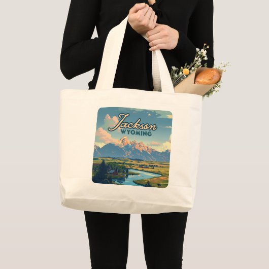 Activiteiten in de omgeving van Jackson Hole Wyomi Grote Tote Bag (Voorkant (product))