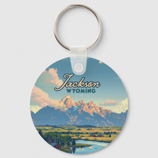Activiteiten in de omgeving van Jackson Hole Wyomi Sleutelhanger (Voorkant)