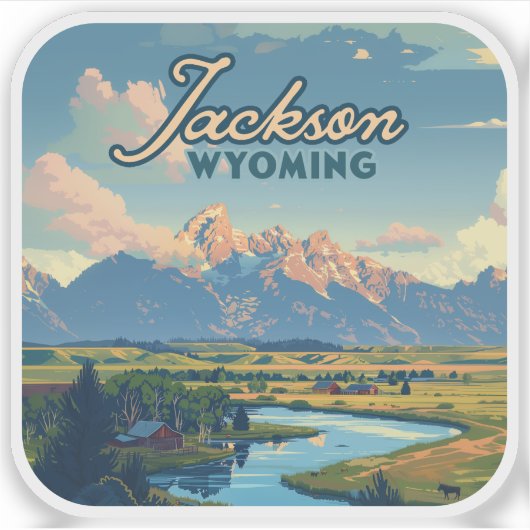 Activiteiten in de omgeving van Jackson Hole Wyomi Sticker (Voorkant)