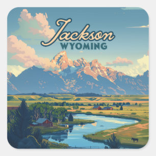 Activiteiten in de omgeving van Jackson Hole Wyomi Vierkante Sticker