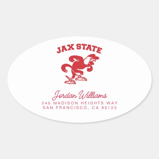 Activiteiten in de omgeving van Jacksonville State Ovale Sticker (Voorkant)