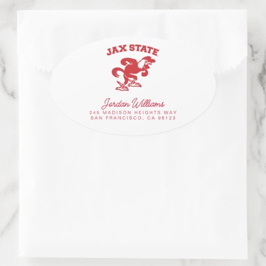 Activiteiten in de omgeving van Jacksonville State Ovale Sticker (Tas)