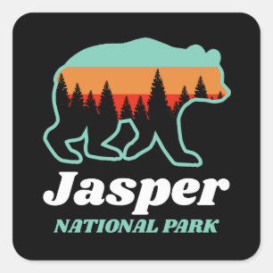Activiteiten in de omgeving van Jasper National Pa Vierkante Sticker