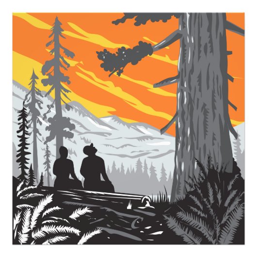 Activiteiten in de omgeving van Jedediah Smith Red Foto Afdruk (Voorkant)