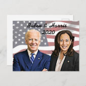 Activiteiten in de omgeving van Joe Biden & Kamala Briefkaart (Voorkant / Achterkant)