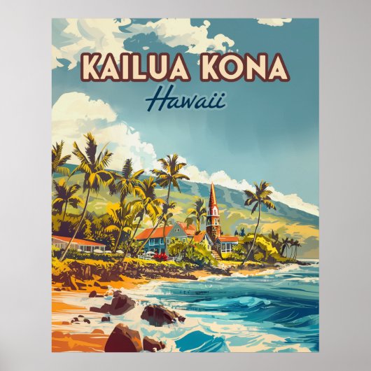 Activiteiten in de omgeving van Kailua Kona Hawaii Poster (Voorkant)