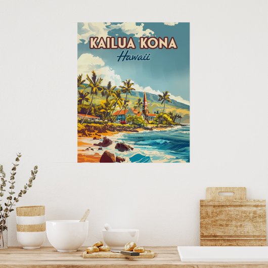 Activiteiten in de omgeving van Kailua Kona Hawaii Poster (Keuken)