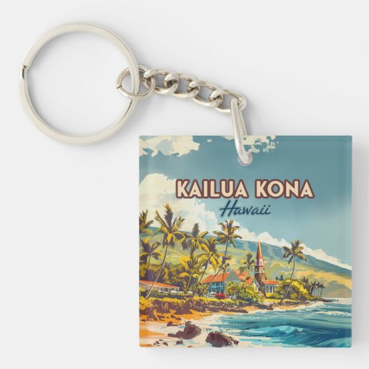 Activiteiten in de omgeving van Kailua Kona Hawaii Sleutelhanger (Voorkant)