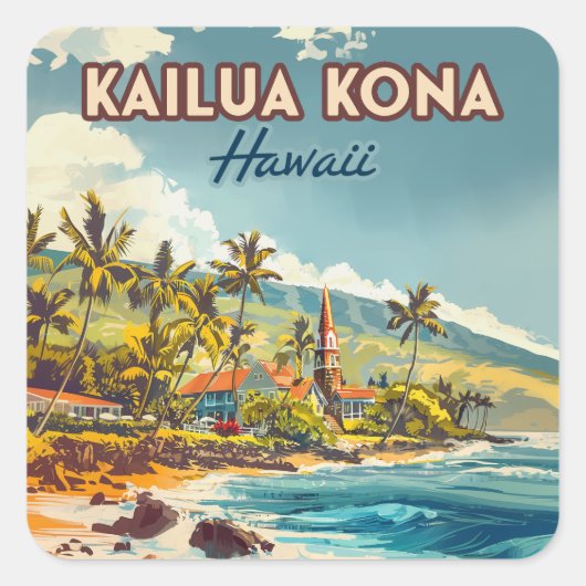 Activiteiten in de omgeving van Kailua Kona Hawaii Vierkante Sticker (Voorkant)