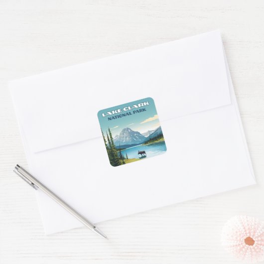 Activiteiten in de omgeving van Lake Clark Nationa Vierkante Sticker (Envelop)