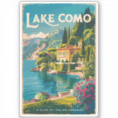 Activiteiten in de omgeving van Lake Como Painterl Sticker (Voorkant)