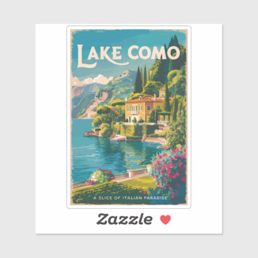 Activiteiten in de omgeving van Lake Como Painterl Sticker (Vel)