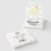 Activiteiten in de omgeving van Lake Marble Stone  Stenen Onderzetter (Zijkant)