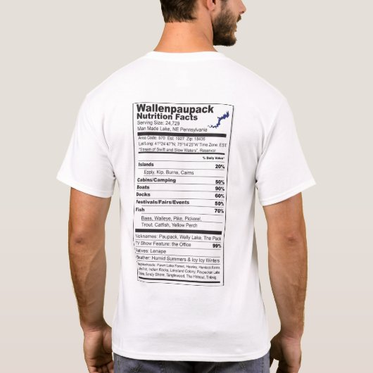 Activiteiten in de omgeving van Lake Wallenpaupack T-shirt (Achterkant)