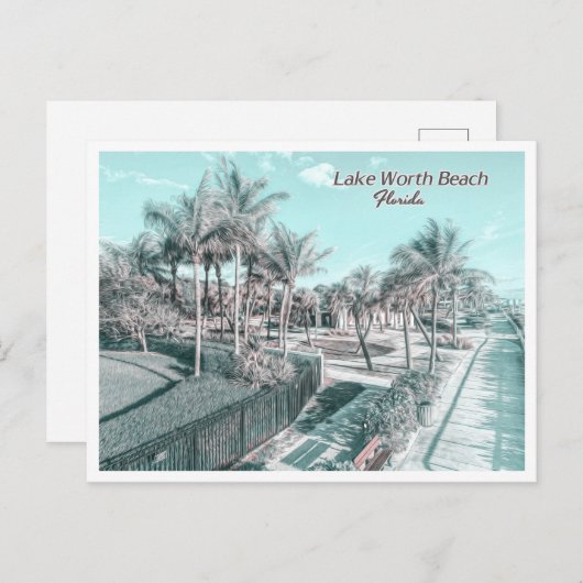 ACTIVITEITEN IN DE OMGEVING VAN LAKE WORTH BEACH - BRIEFKAART (Voorkant / Achterkant)