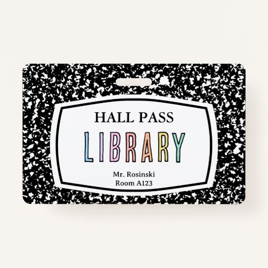 Activiteiten in de omgeving van Library Hall Pass Badge (Voorkant)