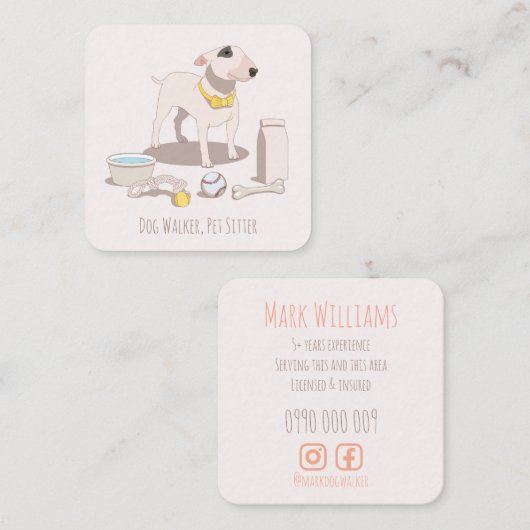 Activiteiten in de omgeving van Licensed Dog Walke Vierkante Visitekaartje (Voorkant / Achterkant)
