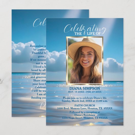 Activiteiten in de omgeving van Life Memorial Beac Kaart (Voorkant / Achterkant)