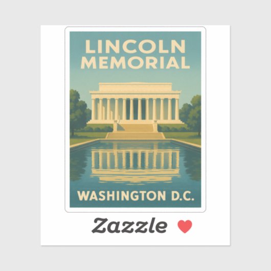 Activiteiten in de omgeving van Lincoln Memorial W Sticker (Vel)