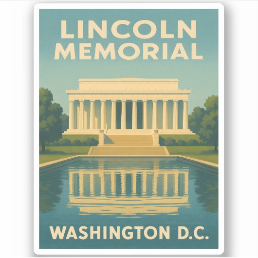 Activiteiten in de omgeving van Lincoln Memorial W Sticker (Voorkant)