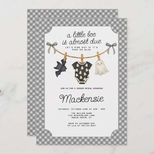 Activiteiten in de omgeving van Little Boo Gingham Kaart (Voorkant / Achterkant)