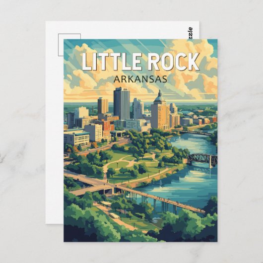 Activiteiten in de omgeving van Little Rock Arkans Briefkaart (Voorkant / Achterkant)