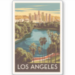 Activiteiten in de omgeving van Los Angeles Echo P Sticker<br><div class="desc">Los Angeles retro vector reisontwerp. Los Angeles is een uitgestrekte stad in Zuid-Californië en het centrum van de film- en televisie-industrie van het land.</div>
