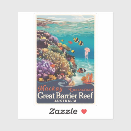 Activiteiten in de omgeving van Mackay Great Barri Sticker (Vel)