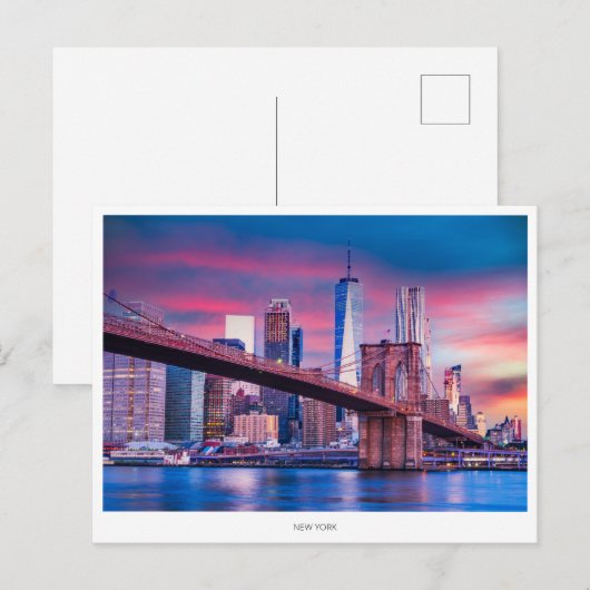 Activiteiten in de omgeving van Manhattan Skyline, Feestdagenkaart (Voorkant / Achterkant)