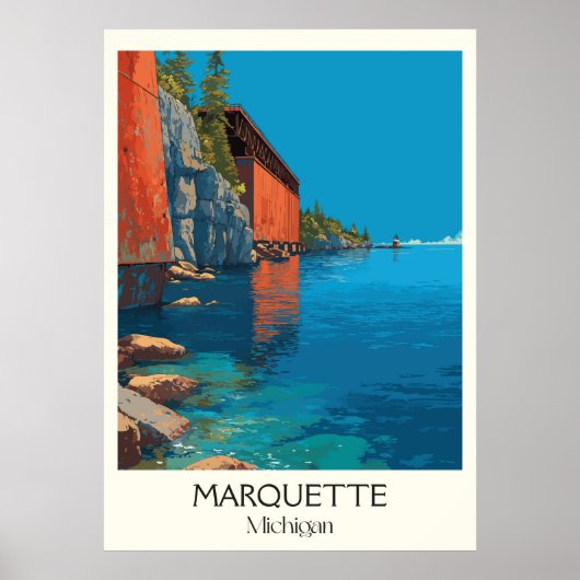 Activiteiten in de omgeving van Marquette Michigan Poster (Voorkant)