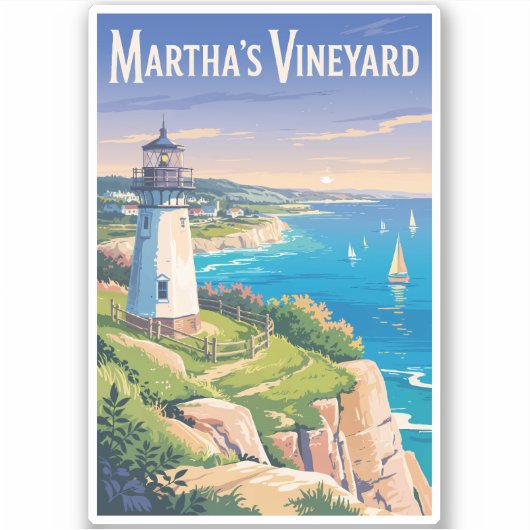 Activiteiten in de omgeving van Martha's Vineyard  Sticker (Voorkant)