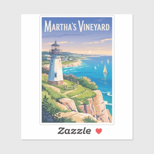 Activiteiten in de omgeving van Martha's Vineyard  Sticker (Vel)