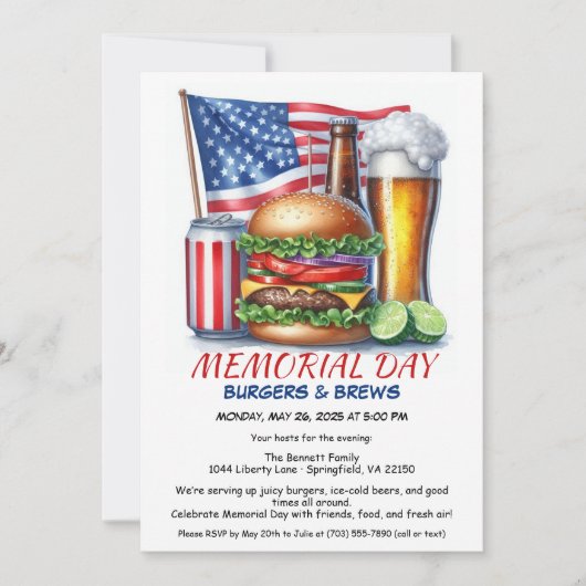 Activiteiten in de omgeving van Memorial Day Burge Kaart (Voorkant)