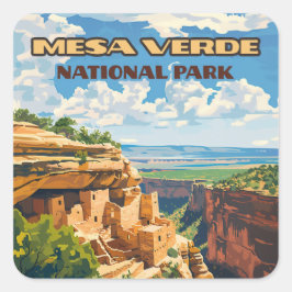 Activiteiten in de omgeving van Mesa Verde Nationa Vierkante Sticker