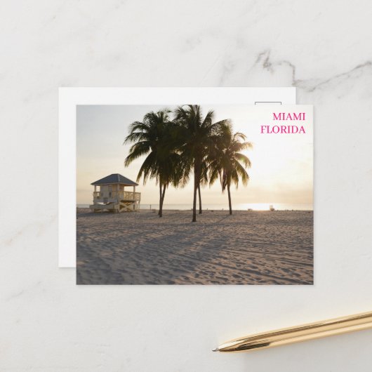 Activiteiten in de omgeving van Miami Florida Beac Briefkaart (Voorkant / Achterkant in situ)