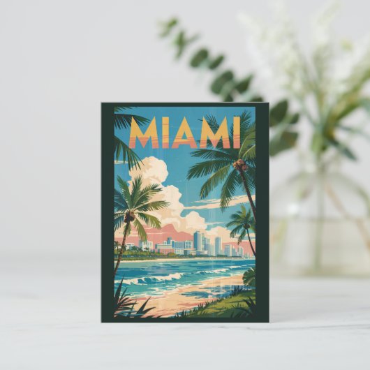 Activiteiten in de omgeving van Miami Florida Illu Briefkaart (Staand voorkant)
