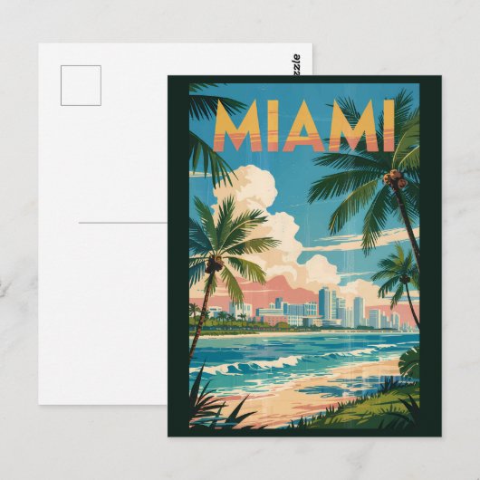 Activiteiten in de omgeving van Miami Florida Illu Briefkaart (Voorkant / Achterkant)