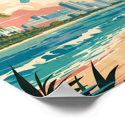 Activiteiten in de omgeving van Miami Florida Illu Poster (Hoek)