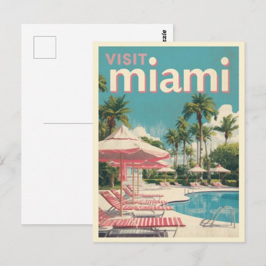 Activiteiten in de omgeving van Miami Retro Poolsi Briefkaart (Voorkant / Achterkant)