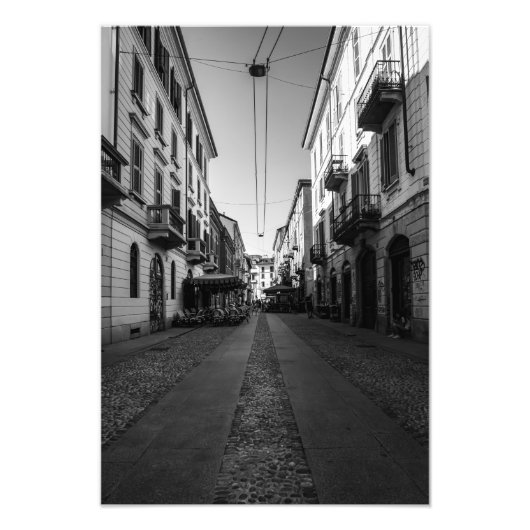 Activiteiten in de omgeving van Milano Urban Sunse Foto Afdruk (Voorkant)