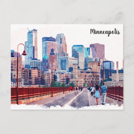 Activiteiten in de omgeving van Minneapolis Skylin Briefkaart (Voorkant)