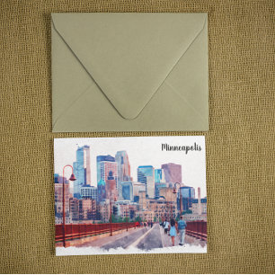 Activiteiten in de omgeving van Minneapolis Skylin Briefkaart