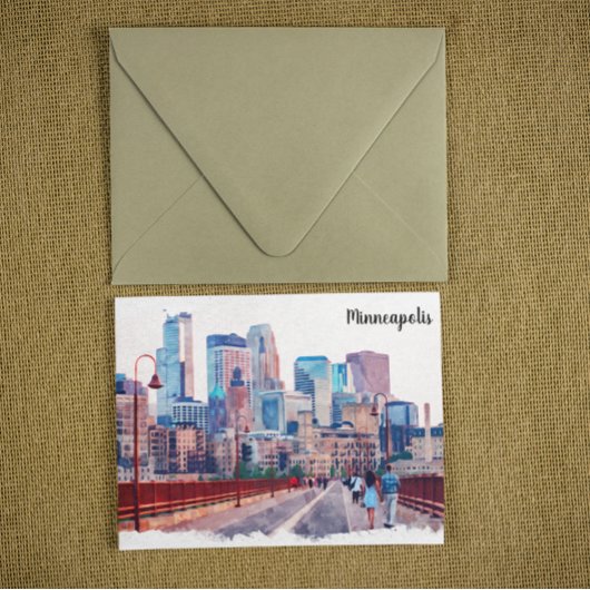 Activiteiten in de omgeving van Minneapolis Skylin Briefkaart