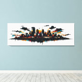 Activiteiten in de omgeving van Minneapolis Skylin Canvas Afdruk (Insitu (Houten vloer))